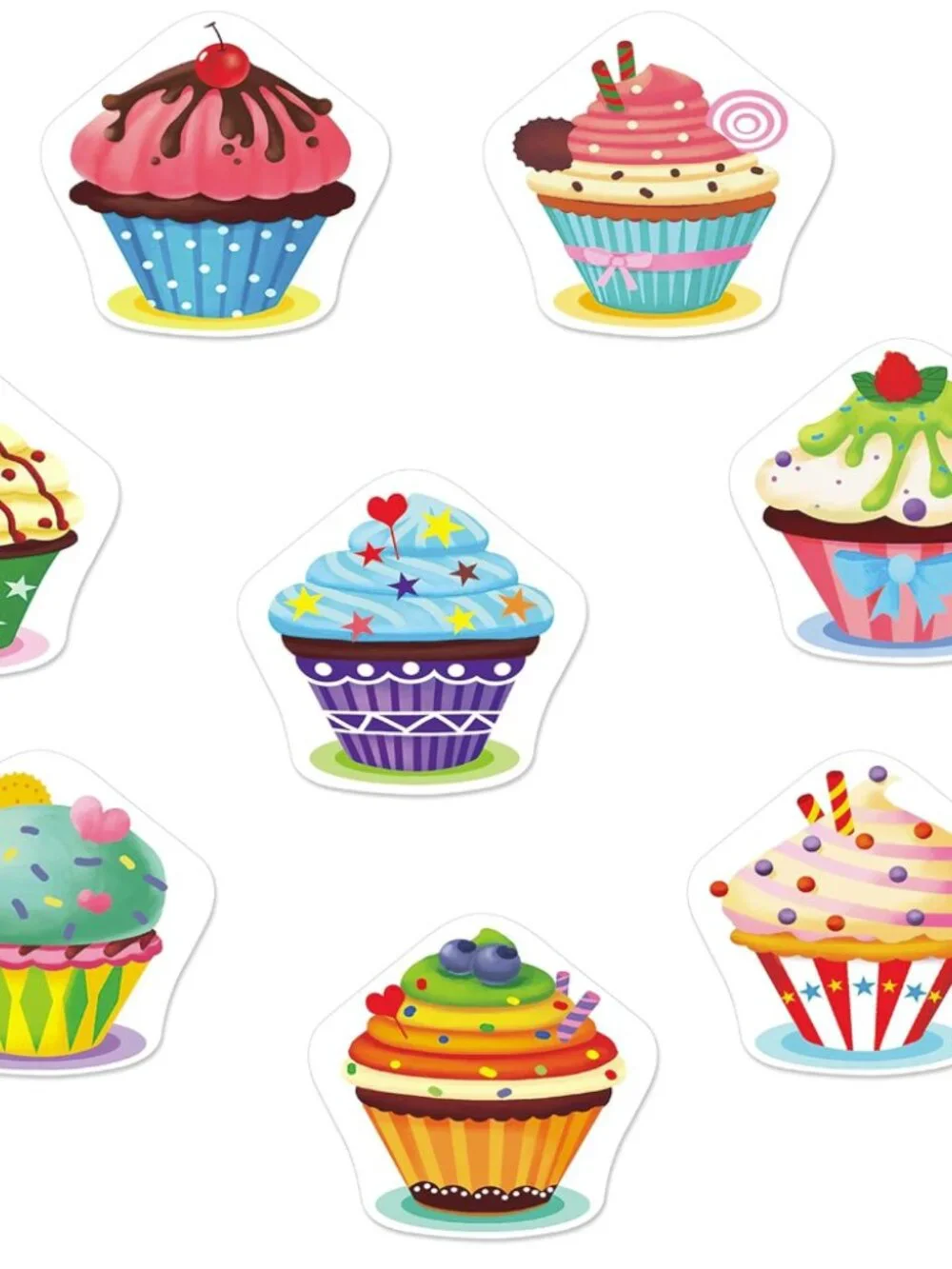 Cupcake Dessert Stickers 115 count Shipping Supply/Craft Stickers 8 designs - Picture 1 of 3